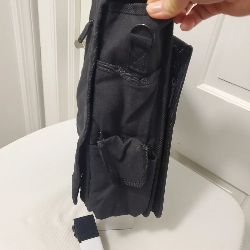 EC Unisex Bella Russo Black Large Messenger Bag, School, Work, Travel